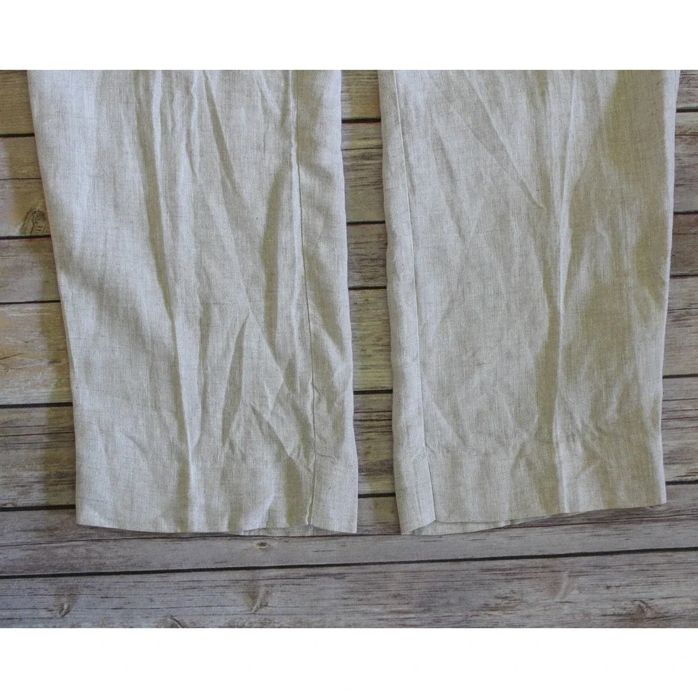Banana Republic Pants Womens 14 Ivory 100%‎ Linen Straight Leg Trousers Avery